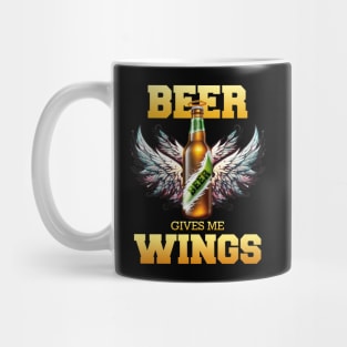 Beer give me wings Version 1 wing Dark Background Mug